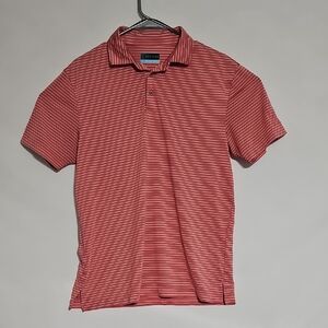 PGA Tour Burgandy and White Striped Men's Polo Golf Shirt